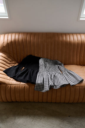 ［Essentia］【新色】Checked Flared Peplum Top