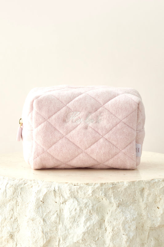 Diamond Quilted Cosmetic Pouch - GLOW SUNSCREEN SERUM SET -