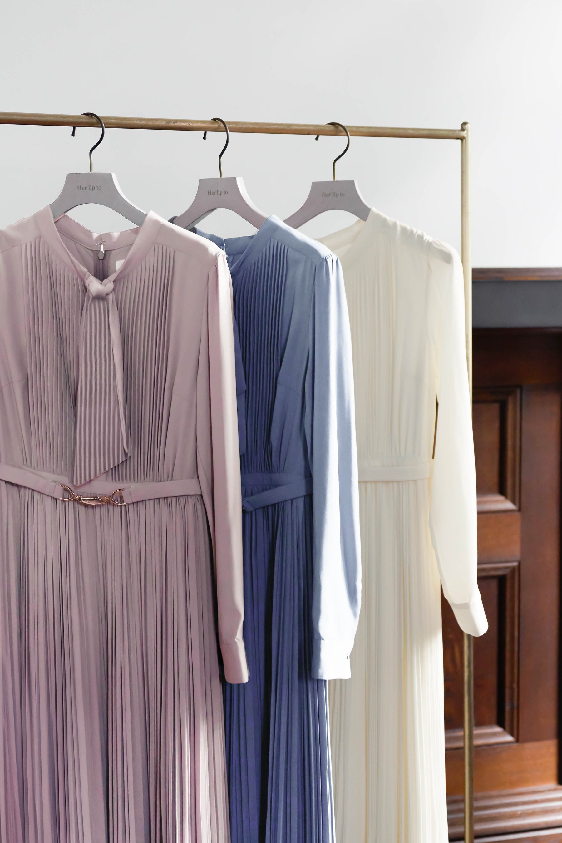 Viola Bow Pleated Dress