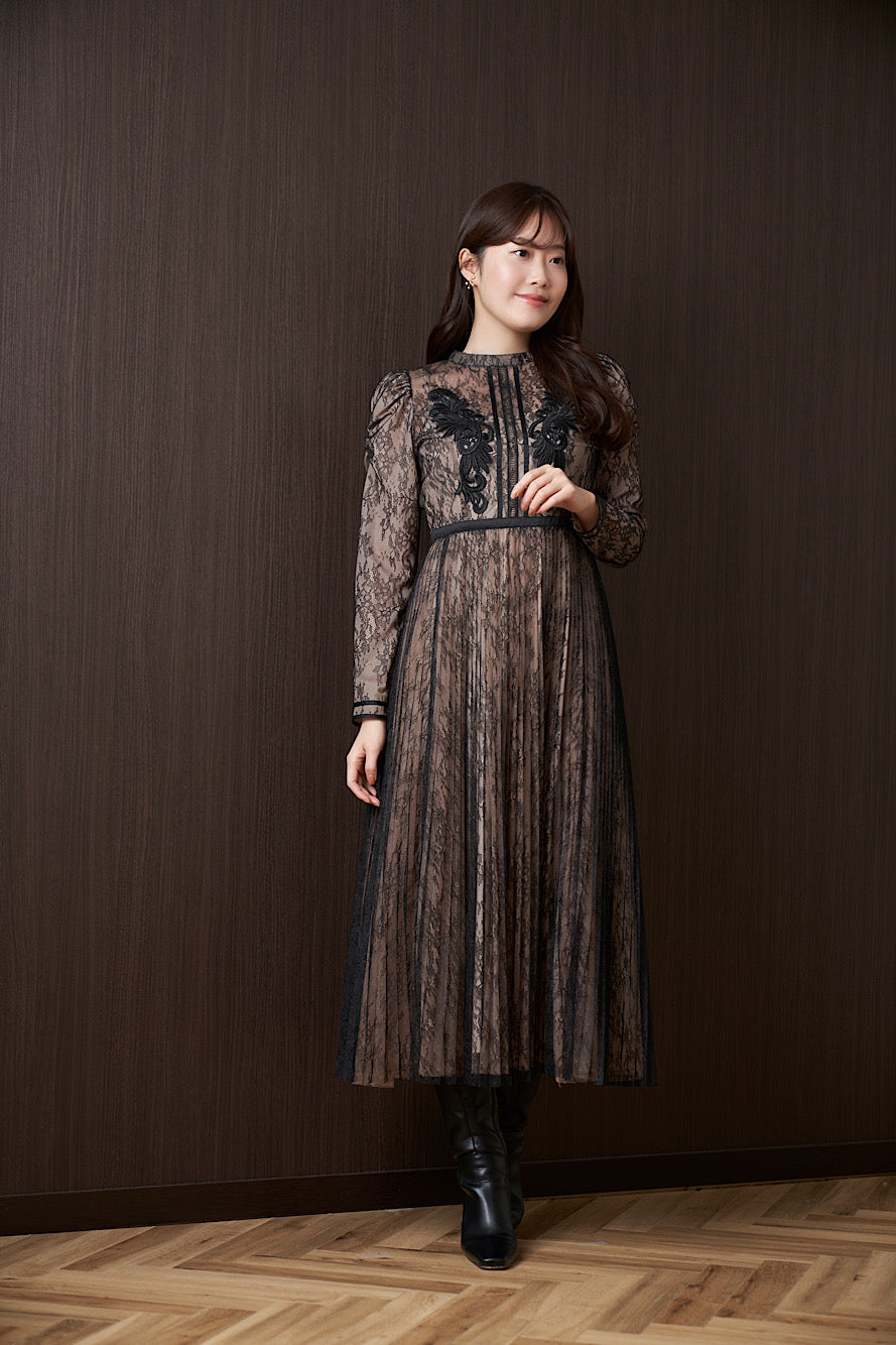 herlipto French Pleated Lace Dressサイズ