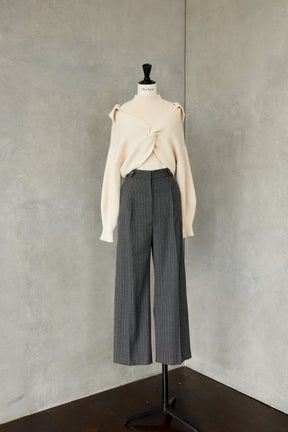 Pin-Stripe Wide Leg Pants