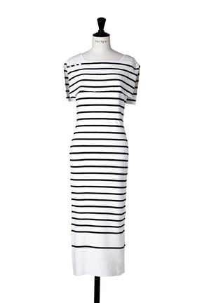 Square Collar Striped Dress