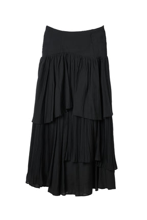 Sheer Pleated Tiered Skirt