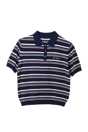 Multi Border Polo Top