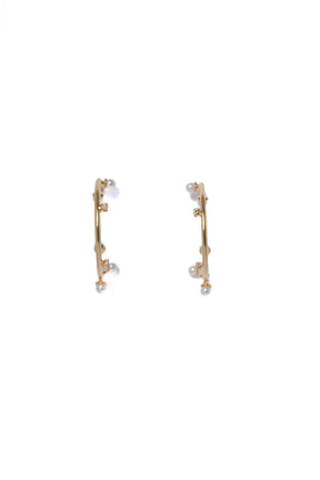 Crystal Pearl Hoop Pierces