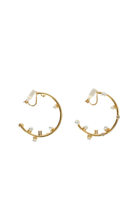 Crystal Pearl Hoop Earrings