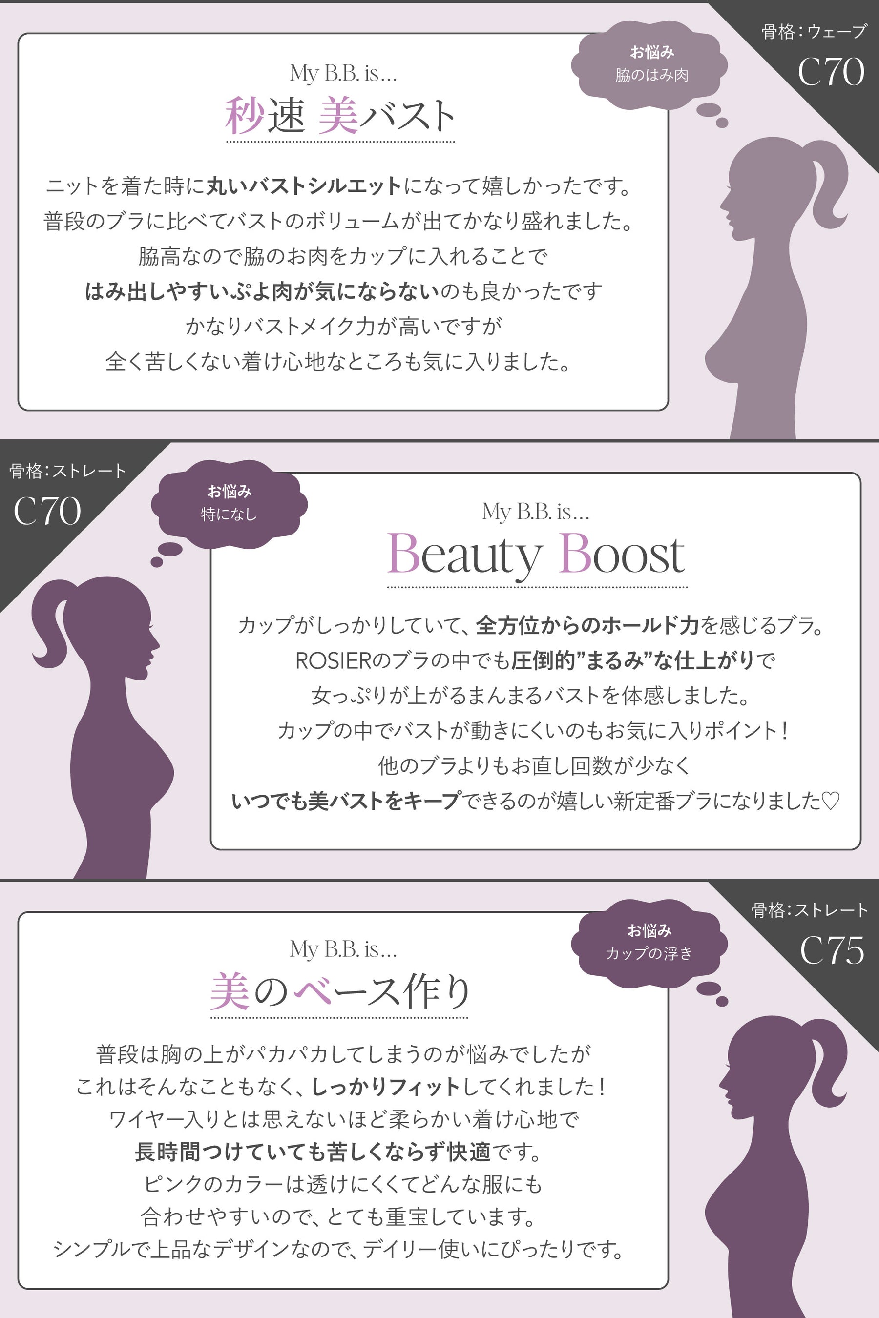 B.B.Bra 脇高ブラ バストアップ ROSIER