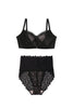[Ships in late May] [black] Minimizer Bra & Lacy Shorts Set