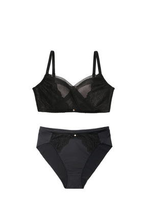 [Ships in late May]  [black]Minimizer Bra & Shorts Set