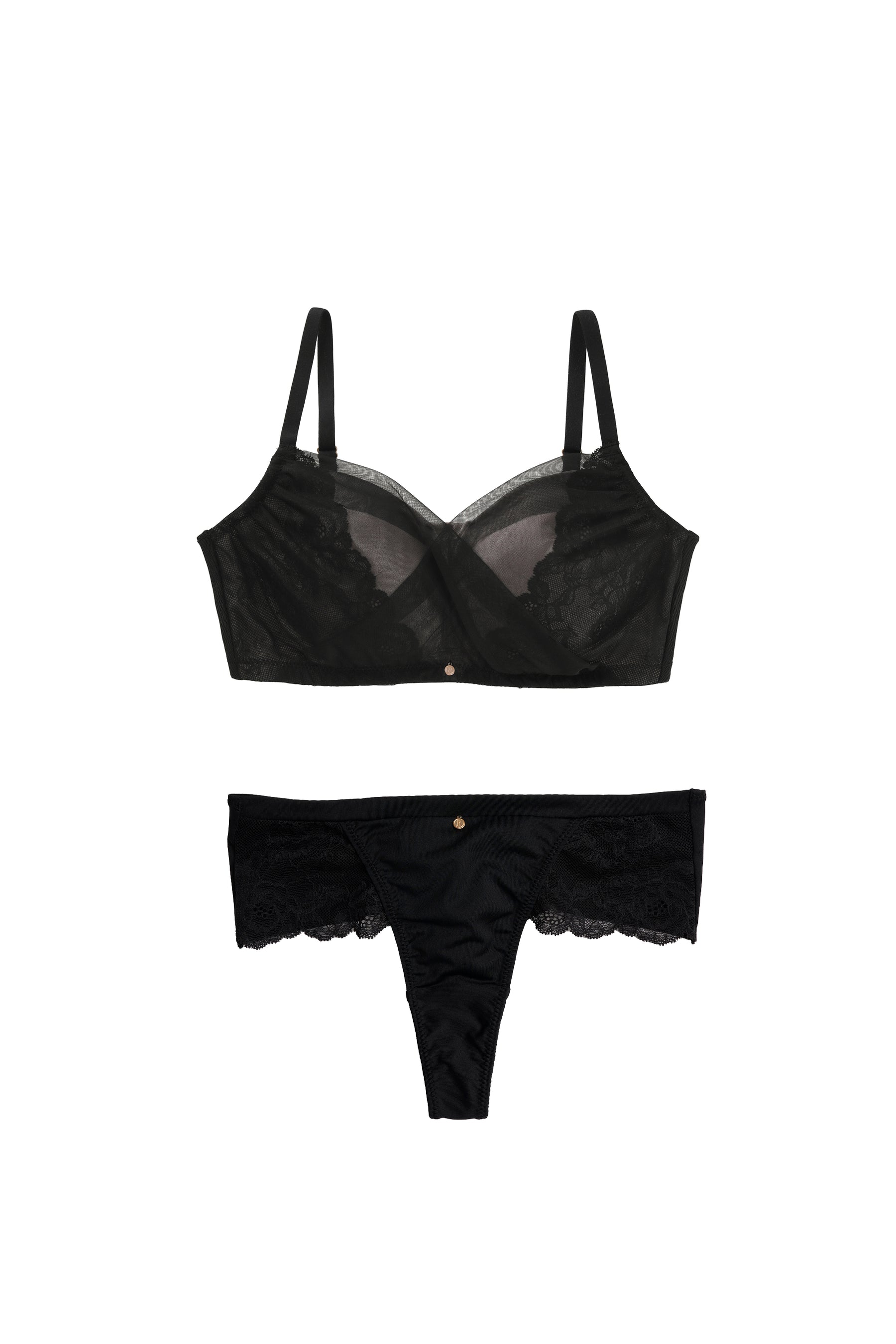 [Ships in late May]  [black]Minimizer Bra & Shorts Set