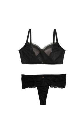 [Ships in late May]  [black]Minimizer Bra & Shorts Set
