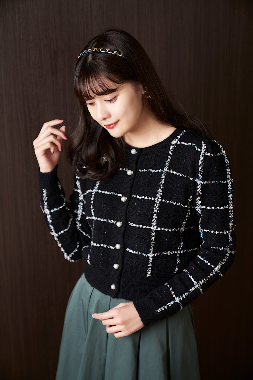 Her lip to Bouncy Check Knit Pullover