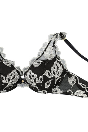 【pearl black】Magnolia Tulle Lace Bra Set