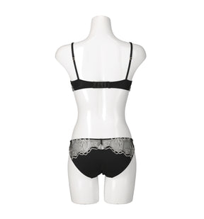 【pearl black】Magnolia Tulle Lace Bra Set