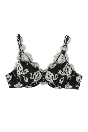 【pearl black】Magnolia Tulle Lace Bra Set