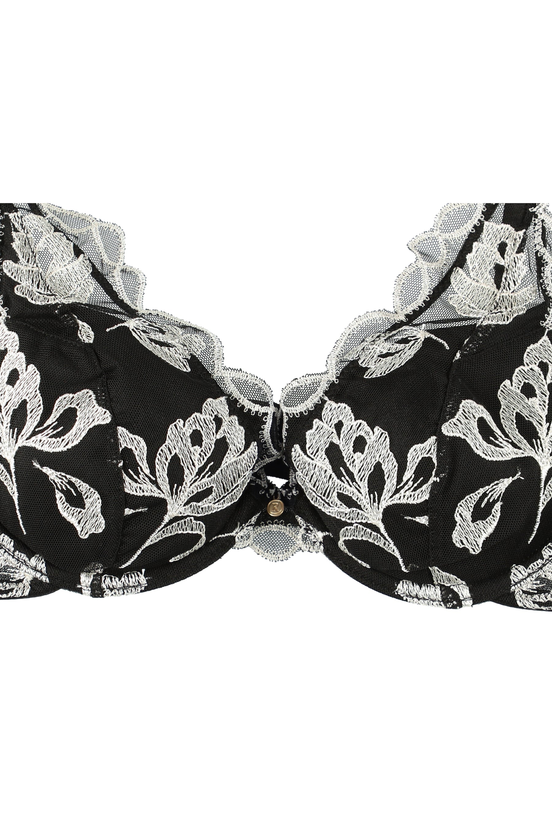 【pearl black】Magnolia Tulle Lace Bra Set