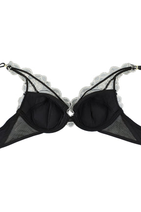 【pearl black】Magnolia Tulle Lace Bra Set