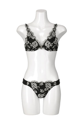 【pearl black】Magnolia Tulle Lace Bra Set