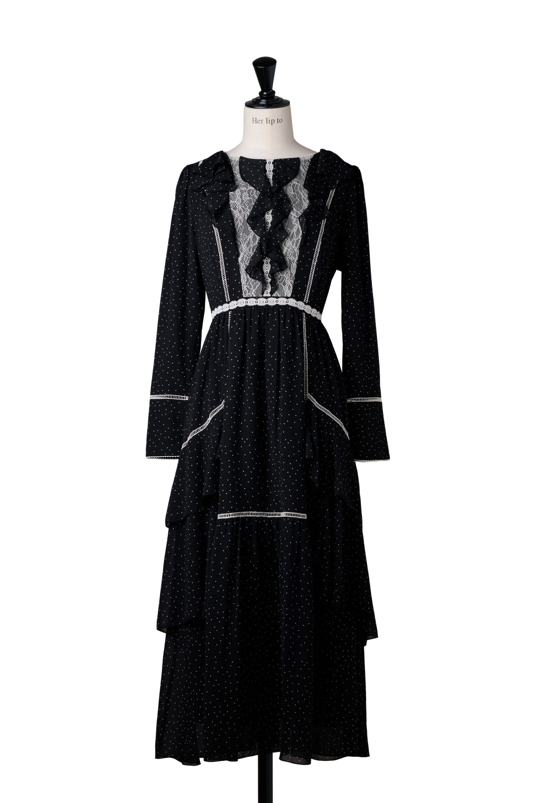 Vivica Polka-Dot Ruffled Dress
