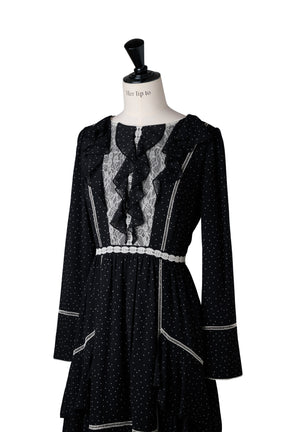 Vivica Polka-Dot Ruffled Dress