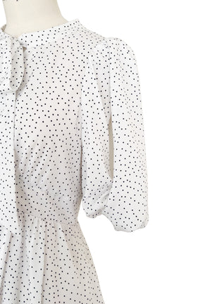 Polka-Dot Open Shoulder Dress
