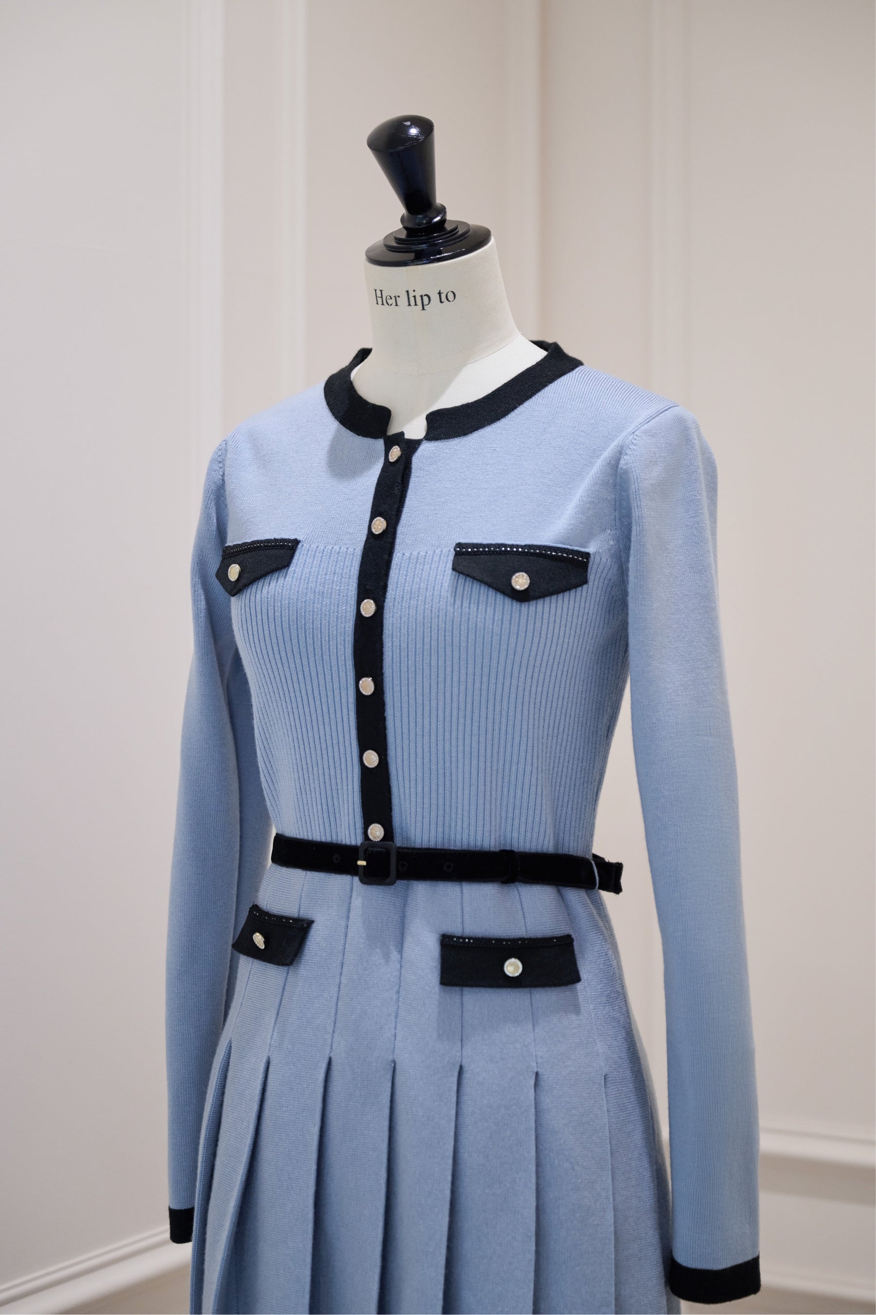 Gabrielle Belted Knit Dress