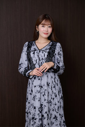 【2月中旬發送】Grasse Floral Pleated Dress