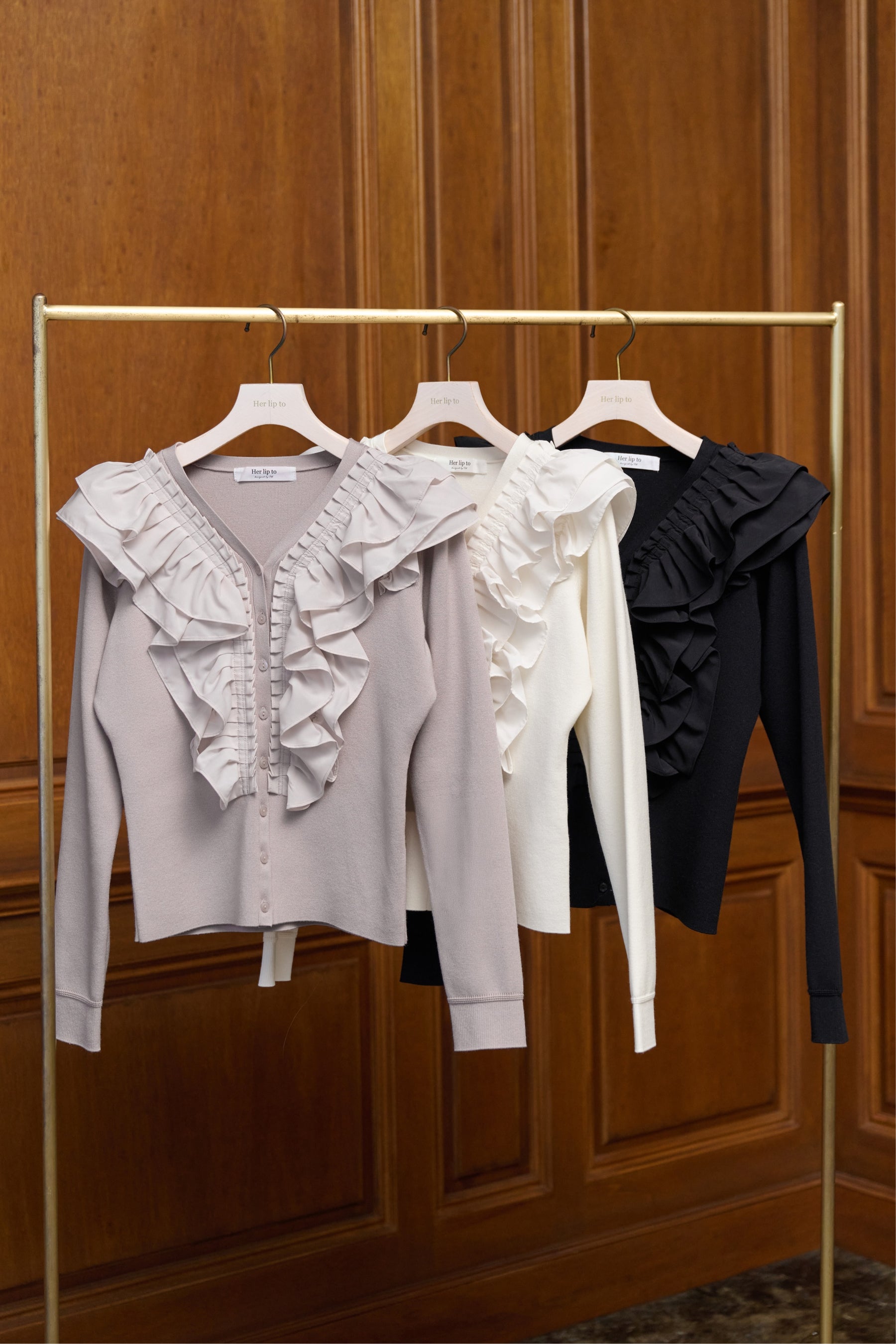 [Ships mid-January]Ruffle Pleated Knit Cardigan