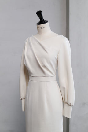 Tucked Mermaid Ponte Dress