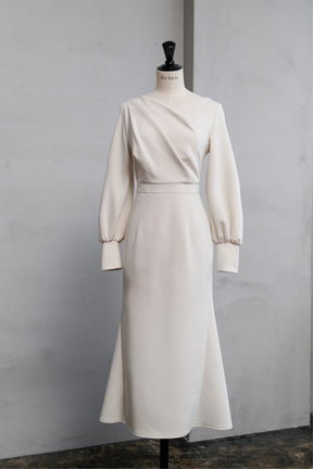 Tucked Mermaid Ponte Dress