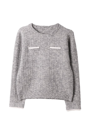 Petal-Edge Collar Knit Top