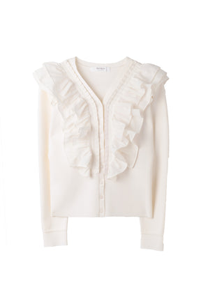 [Ships mid-January]Ruffle Pleated Knit Cardigan