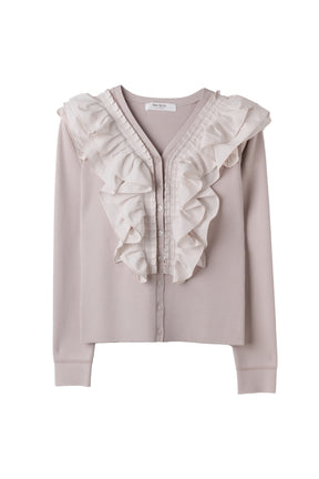 [Ships mid-January]Ruffle Pleated Knit Cardigan