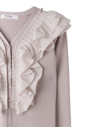 [Ships mid-January]Ruffle Pleated Knit Cardigan