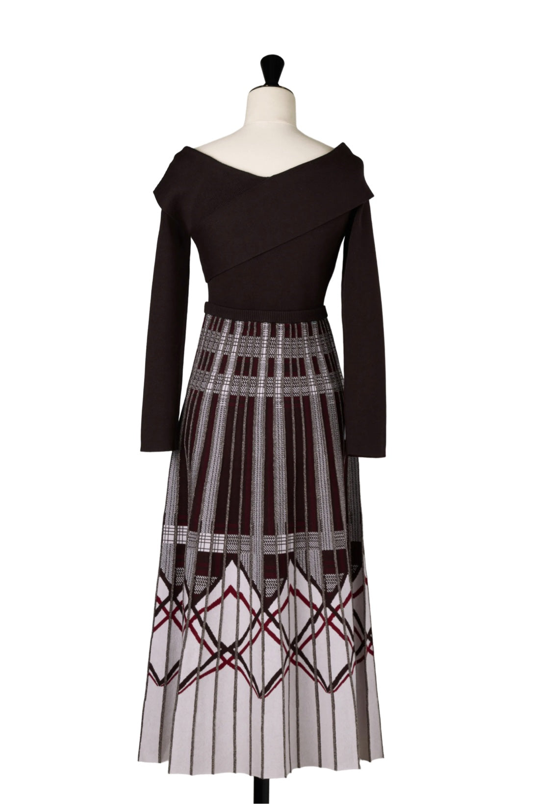 Layered Checked Knit Dress