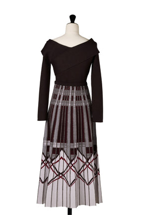 Layered Checked Knit Dress