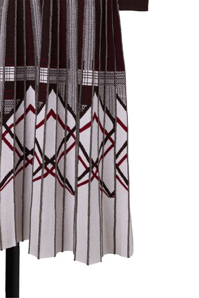 Layered Checked Knit Dress