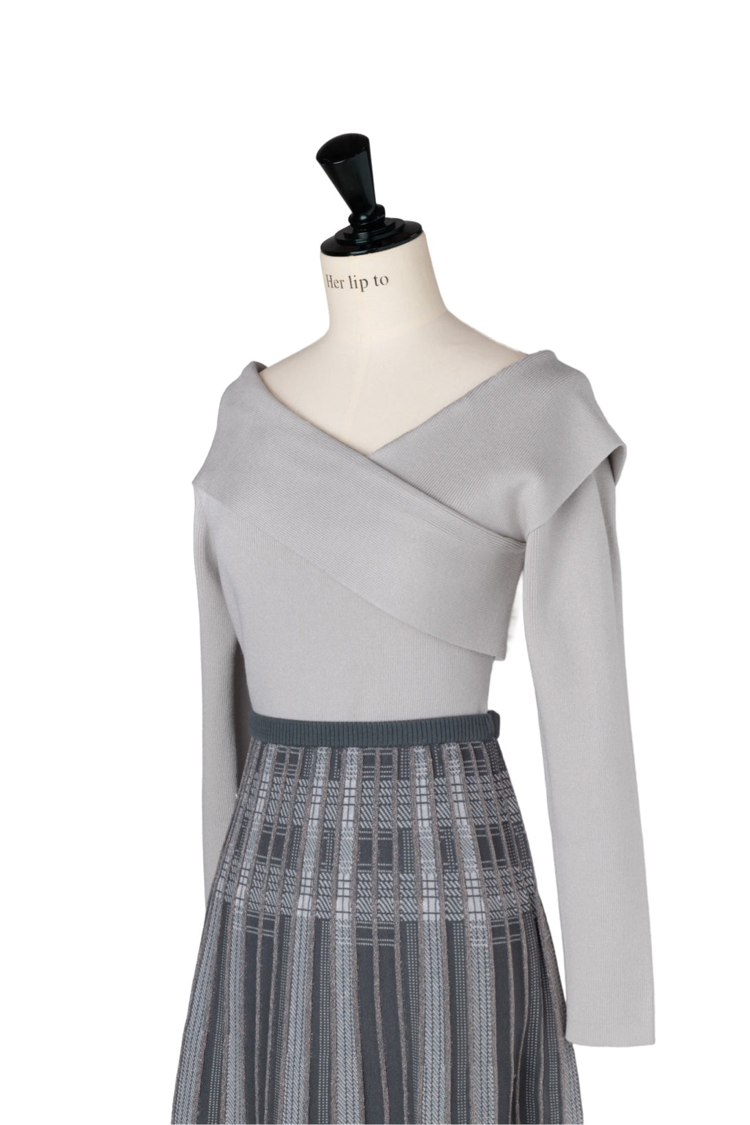 Layered Checked Knit Dress