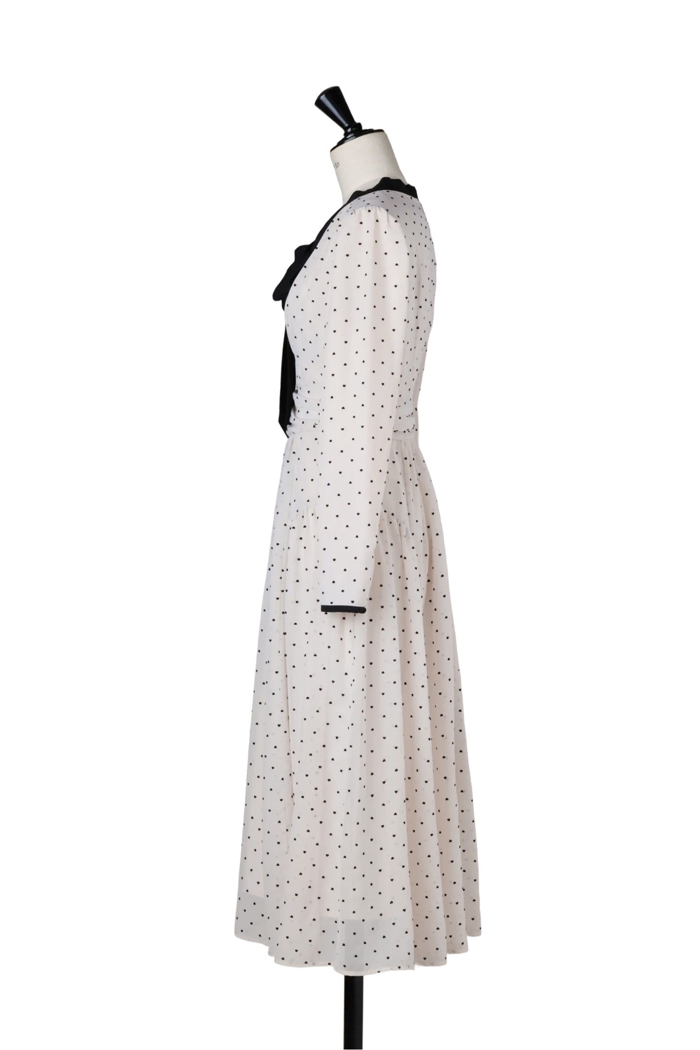 Heart Dot Bow Tie Chiffon Dress