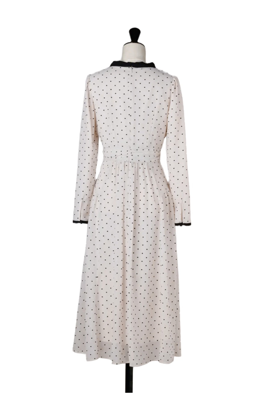 Heart Dot Bow Tie Chiffon Dress