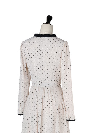 Heart Dot Bow Tie Chiffon Dress