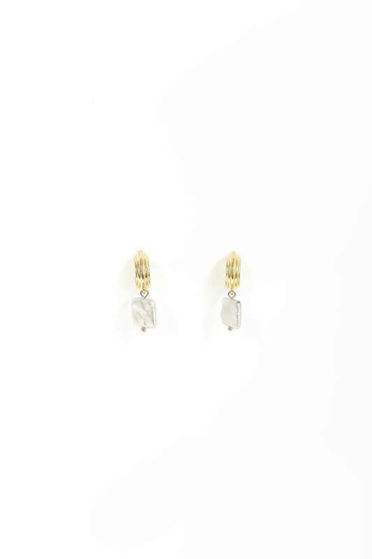 Square Pearl Drop Earrings