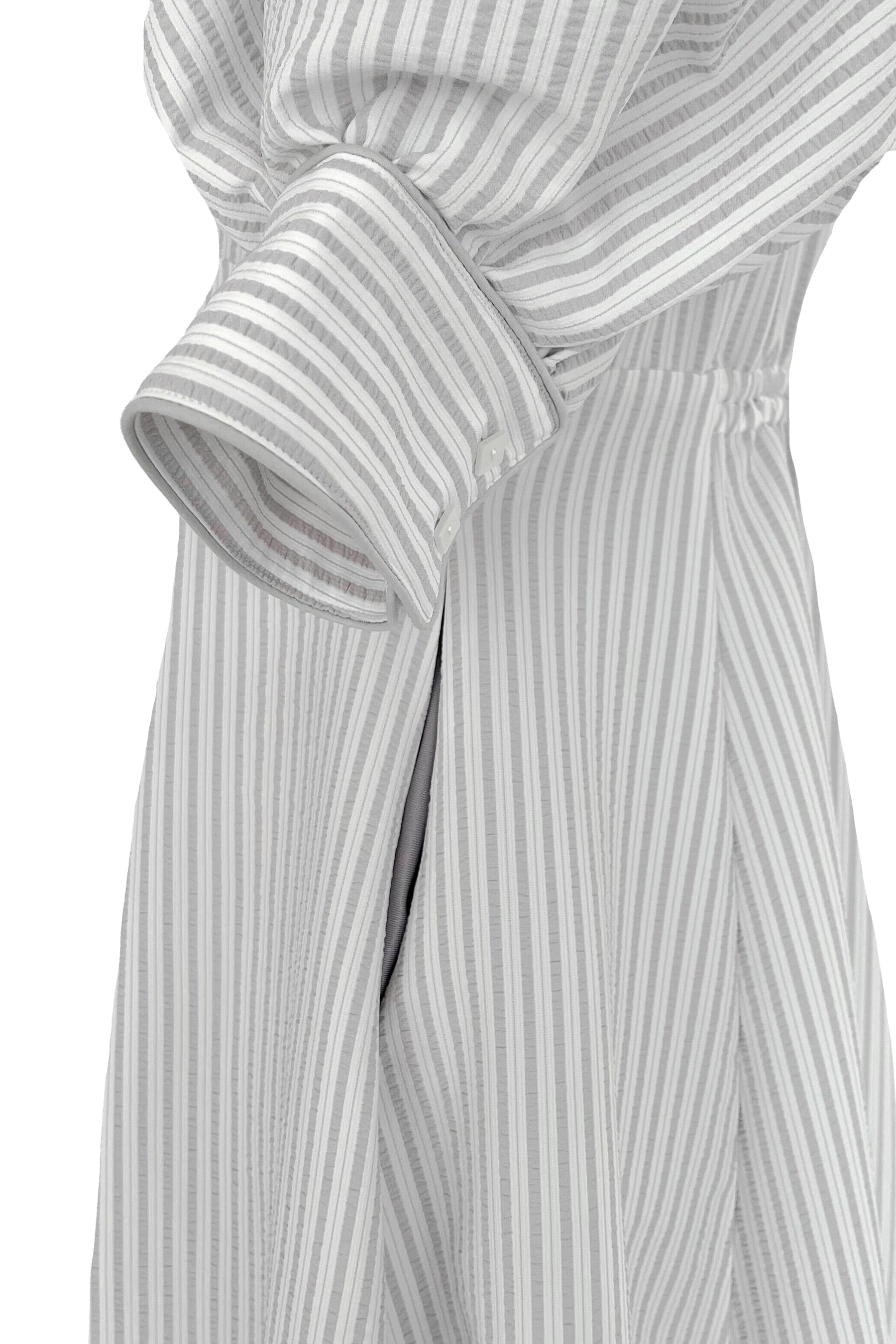 6月下旬発送】Volume Sleeve Stripe Dress