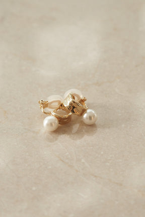 Gold Hoop Pearl Earrings