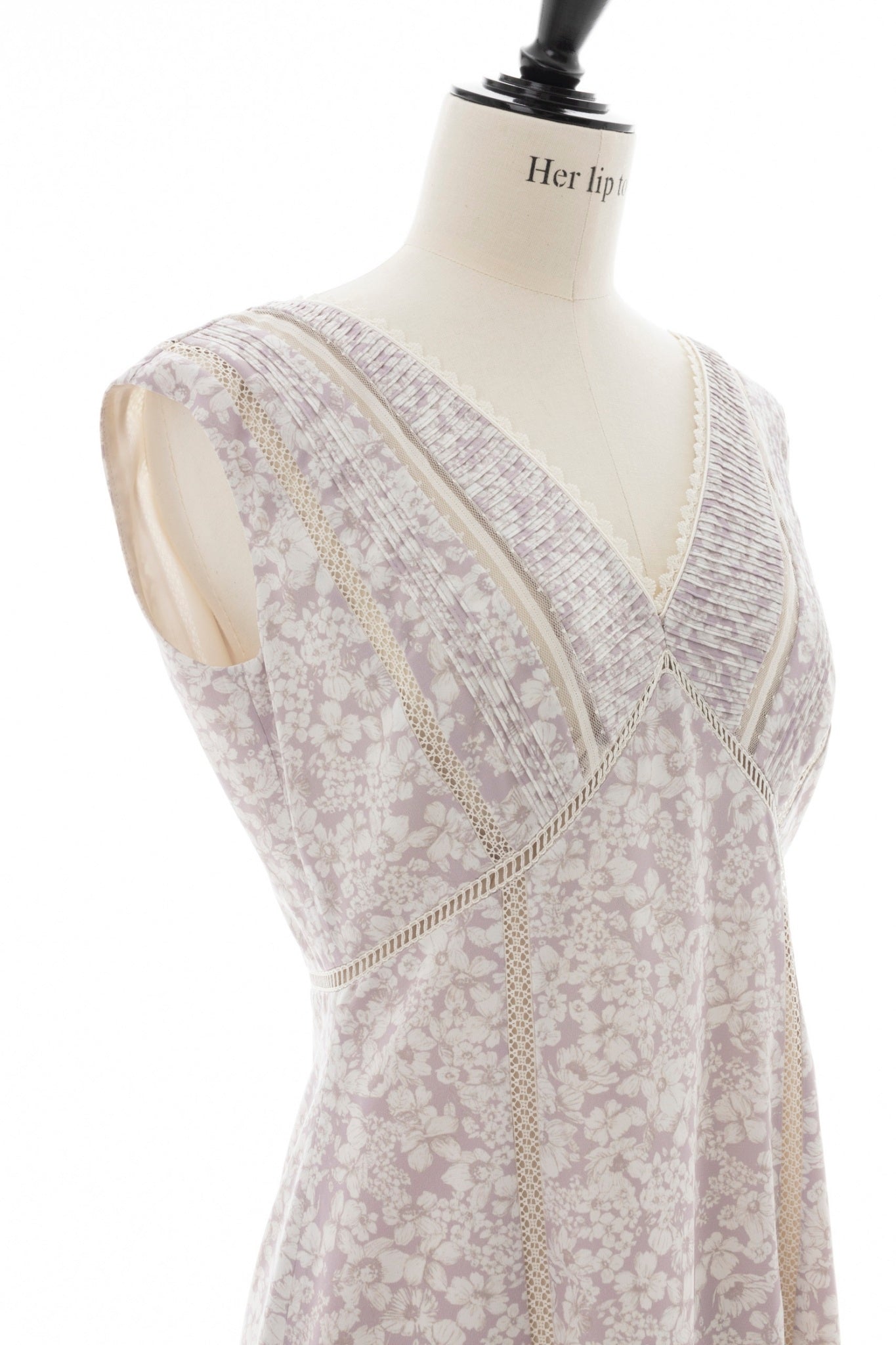 [New color] Lace Trimmed Floral Dress