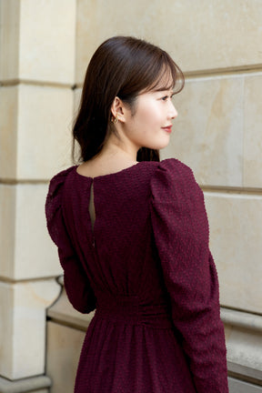 Jacquard Cut-Out Chiffon Dress