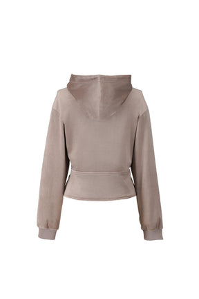 Off-Duty Sculpt Velour Zip Hoodie