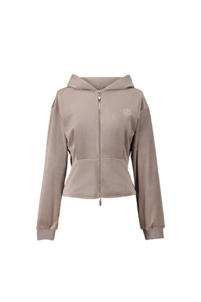 Off-Duty Sculpt Velour Zip Hoodie