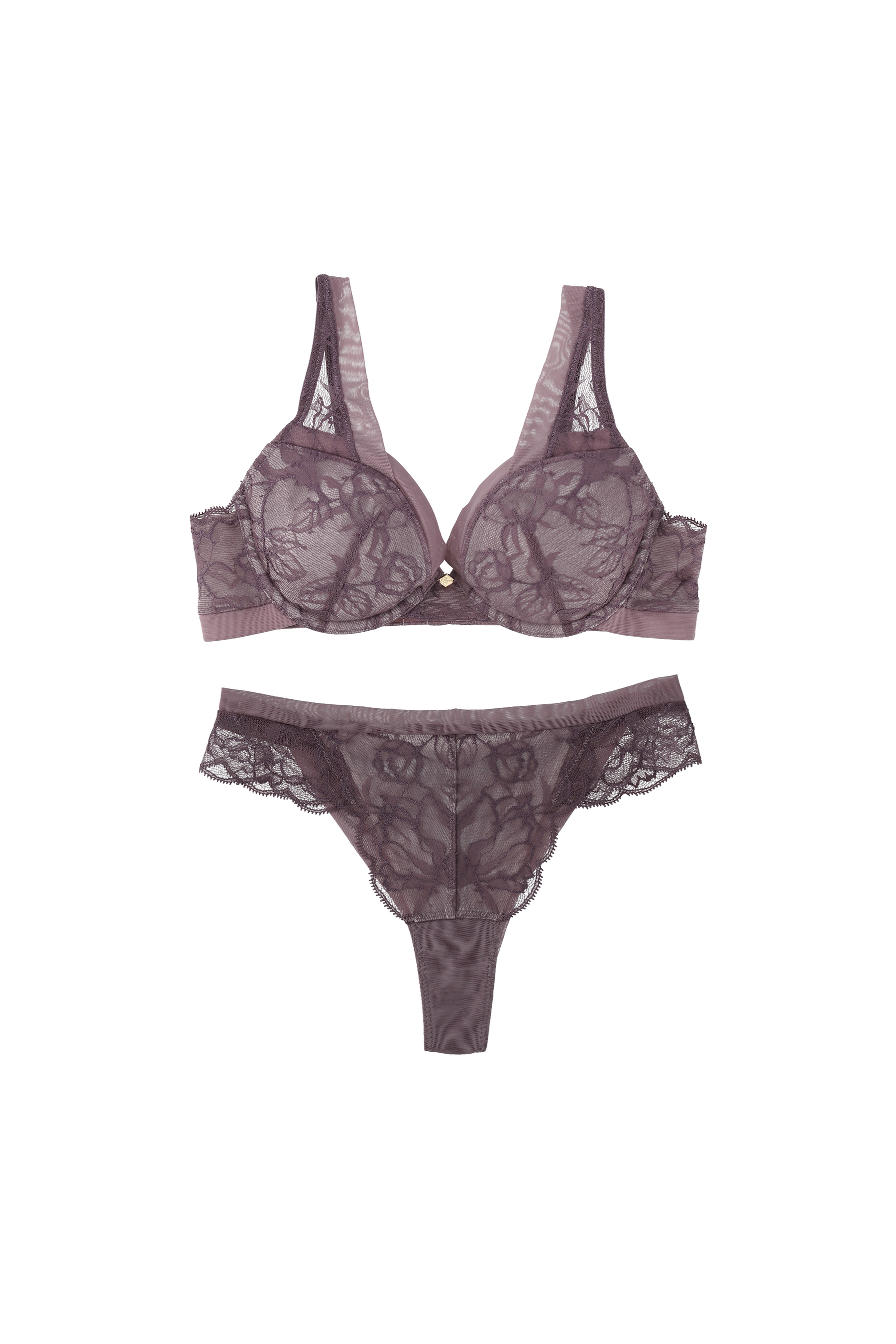 【Thong】Rose Veil Bra Set