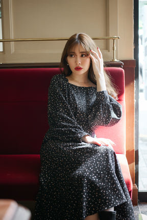 Slit Sleeve Floral Print Dress